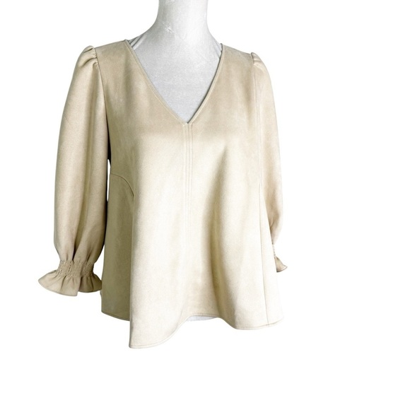 TUCKERNUCK Bone Suede Easton Blouse Swing Top Size S - Picture 12 of 15